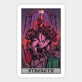 Strength Tarot Card Halloween Cerberus Persephone Witch Gift Sticker